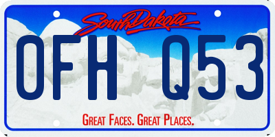 SD license plate 0FHQ53