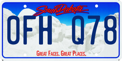 SD license plate 0FHQ78