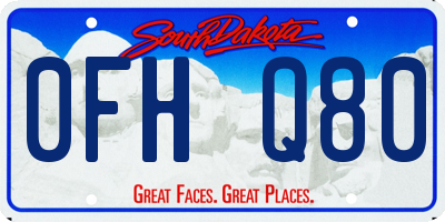 SD license plate 0FHQ80