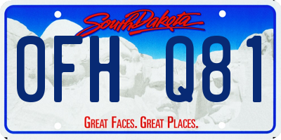 SD license plate 0FHQ81