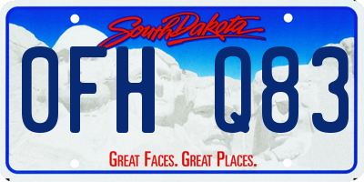 SD license plate 0FHQ83
