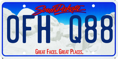 SD license plate 0FHQ88
