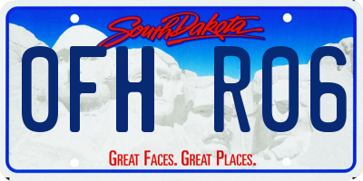 SD license plate 0FHR06