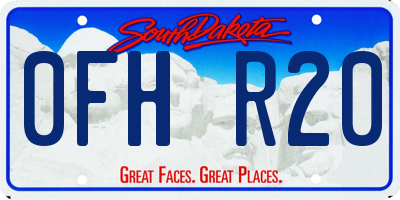 SD license plate 0FHR20