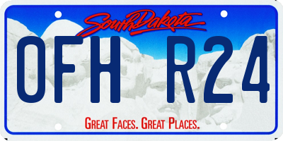 SD license plate 0FHR24