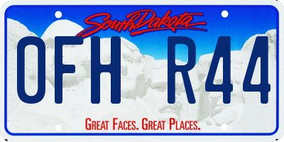 SD license plate 0FHR44