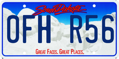 SD license plate 0FHR56