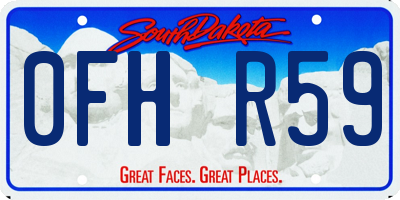 SD license plate 0FHR59