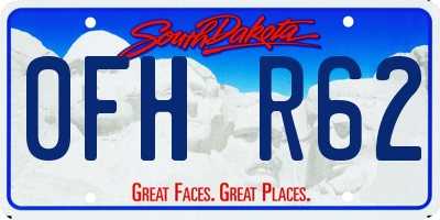 SD license plate 0FHR62