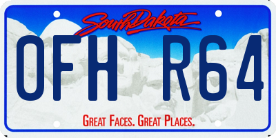 SD license plate 0FHR64