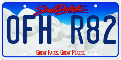 SD license plate 0FHR82