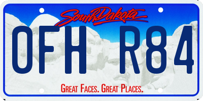 SD license plate 0FHR84