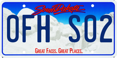 SD license plate 0FHS02