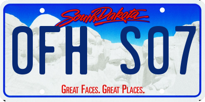 SD license plate 0FHS07