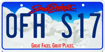 SD license plate 0FHS17