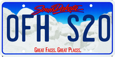 SD license plate 0FHS20