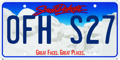 SD license plate 0FHS27