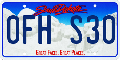 SD license plate 0FHS30