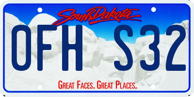 SD license plate 0FHS32