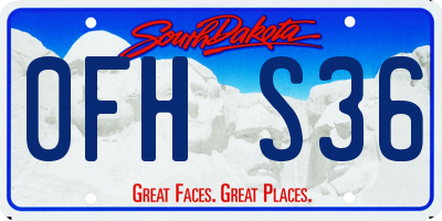 SD license plate 0FHS36