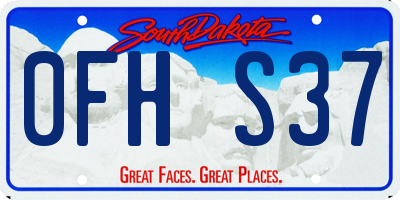 SD license plate 0FHS37