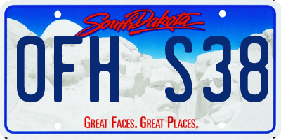 SD license plate 0FHS38