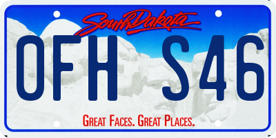 SD license plate 0FHS46
