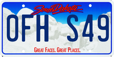 SD license plate 0FHS49