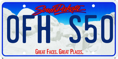 SD license plate 0FHS50