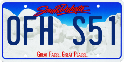 SD license plate 0FHS51