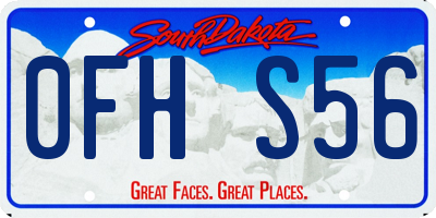 SD license plate 0FHS56