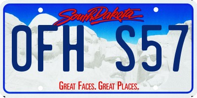 SD license plate 0FHS57