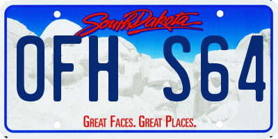 SD license plate 0FHS64