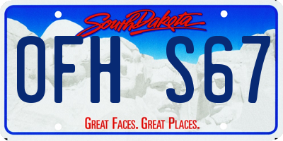 SD license plate 0FHS67