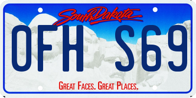 SD license plate 0FHS69