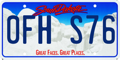 SD license plate 0FHS76