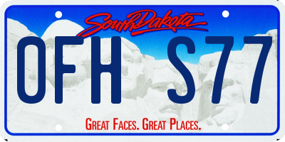 SD license plate 0FHS77