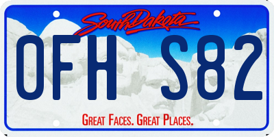 SD license plate 0FHS82