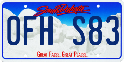 SD license plate 0FHS83