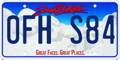 SD license plate 0FHS84