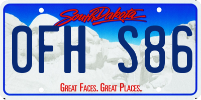 SD license plate 0FHS86
