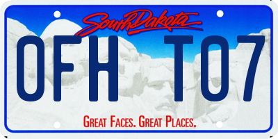 SD license plate 0FHT07