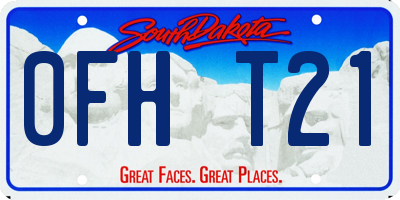 SD license plate 0FHT21