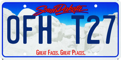 SD license plate 0FHT27