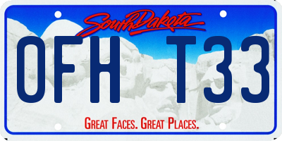 SD license plate 0FHT33