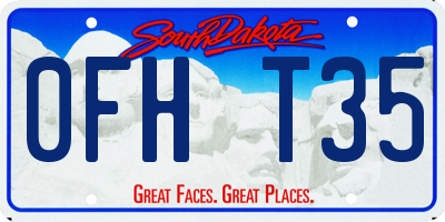 SD license plate 0FHT35