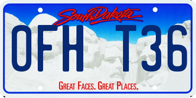 SD license plate 0FHT36