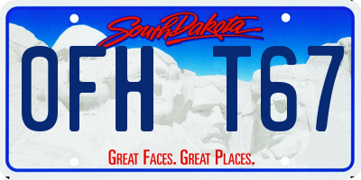SD license plate 0FHT67