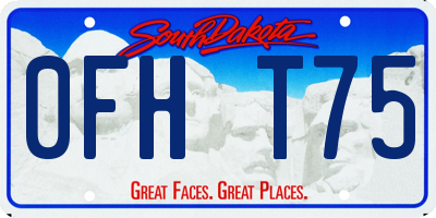 SD license plate 0FHT75