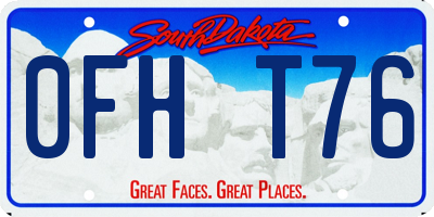 SD license plate 0FHT76